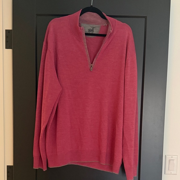 Raffi Men's Zip-Up Sweater in Pink